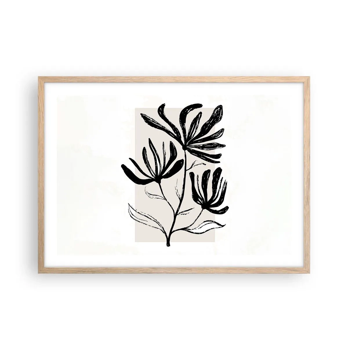 Een poster in een licht eiken lijst - Schets voor het herbarium - 70x50 cm