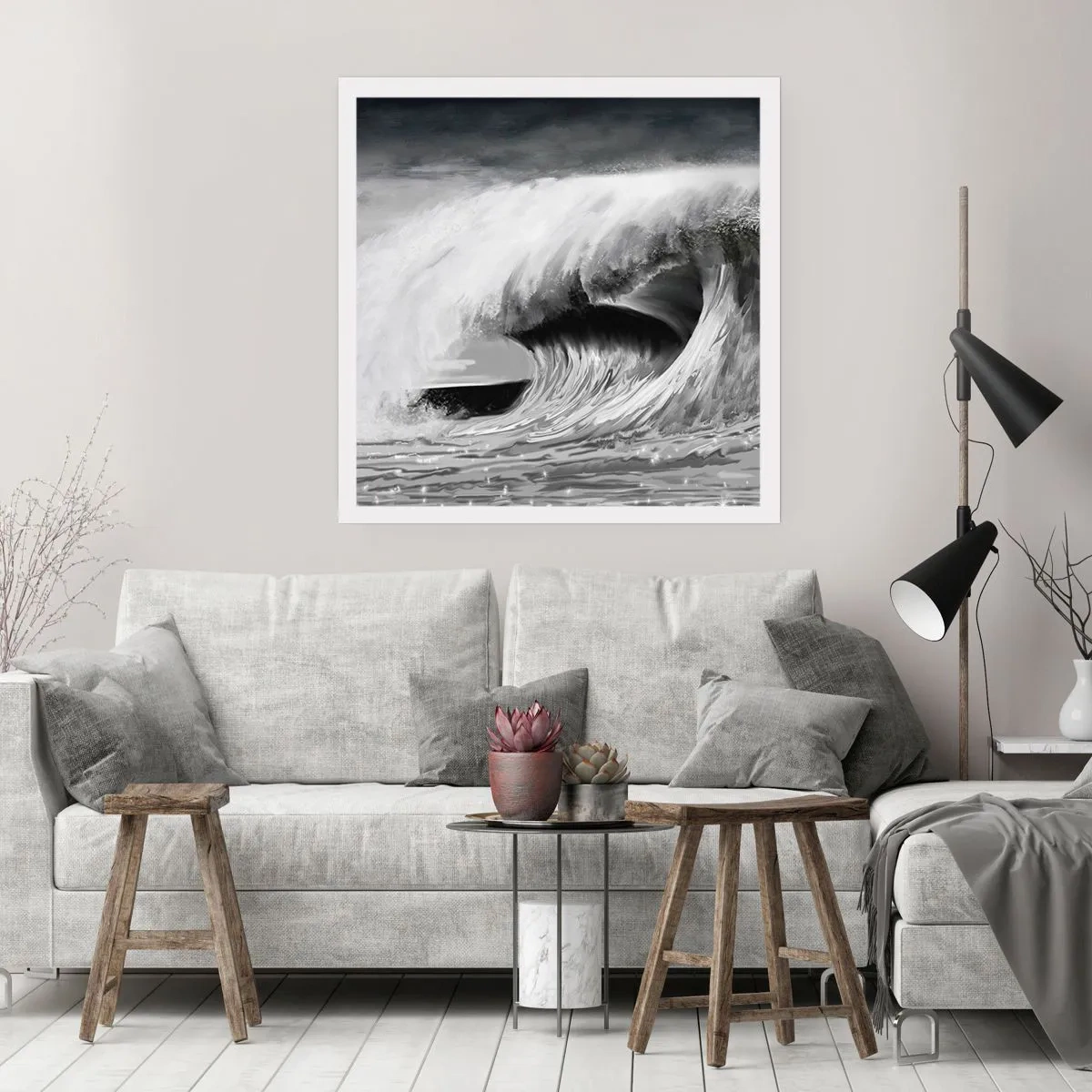 Poster - De woede van de oceaan - 40x40 cm
