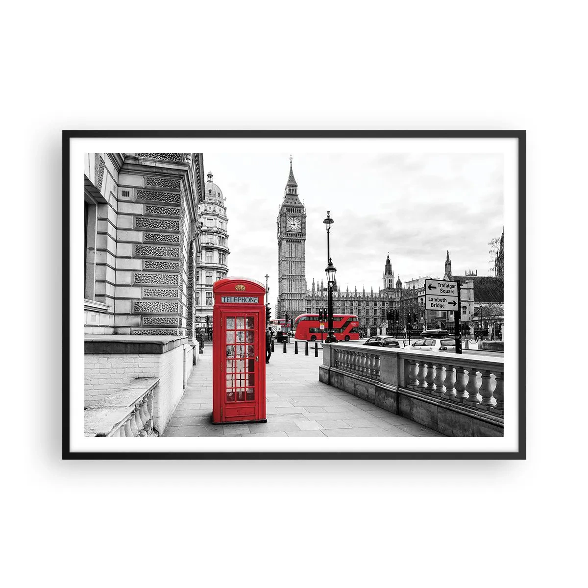 Poster in een zwarte lijst - Londen, zonder twijfel - 100x70 cm