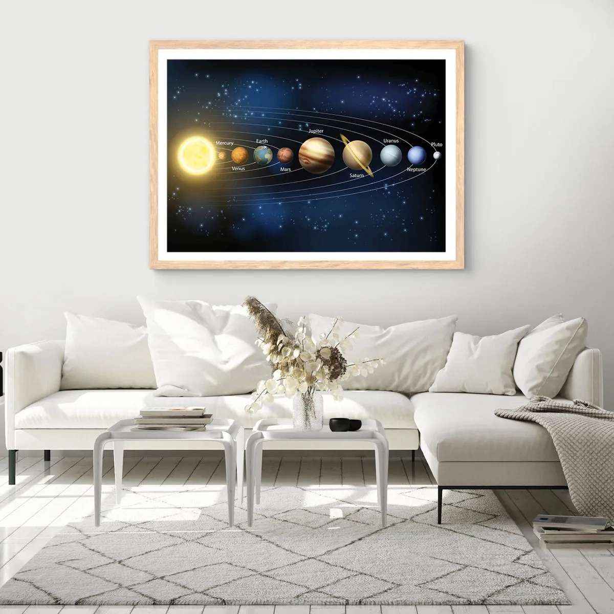 Een poster in een licht eiken lijst - Een van de tien - 91x61 cm