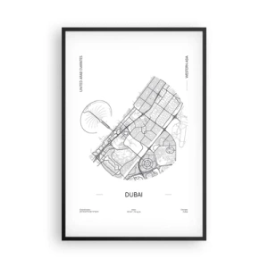 Poster in een zwarte lijst - Anatomie van Dubai - 61x91 cm