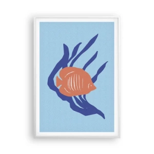 Poster in een witte lijst - Bewoonster van koraalwateren - 70x100 cm