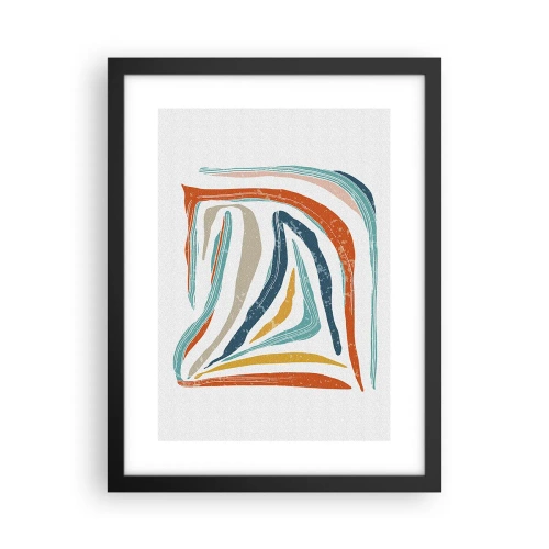 Poster in een zwarte lijst - Abstractie met een vriendelijke glimlach - 30x40 cm