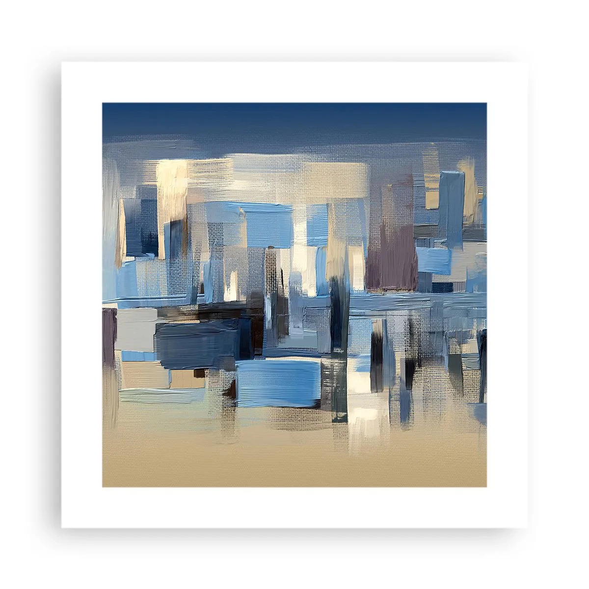 Poster - Blauwe constructie - 40x40 cm