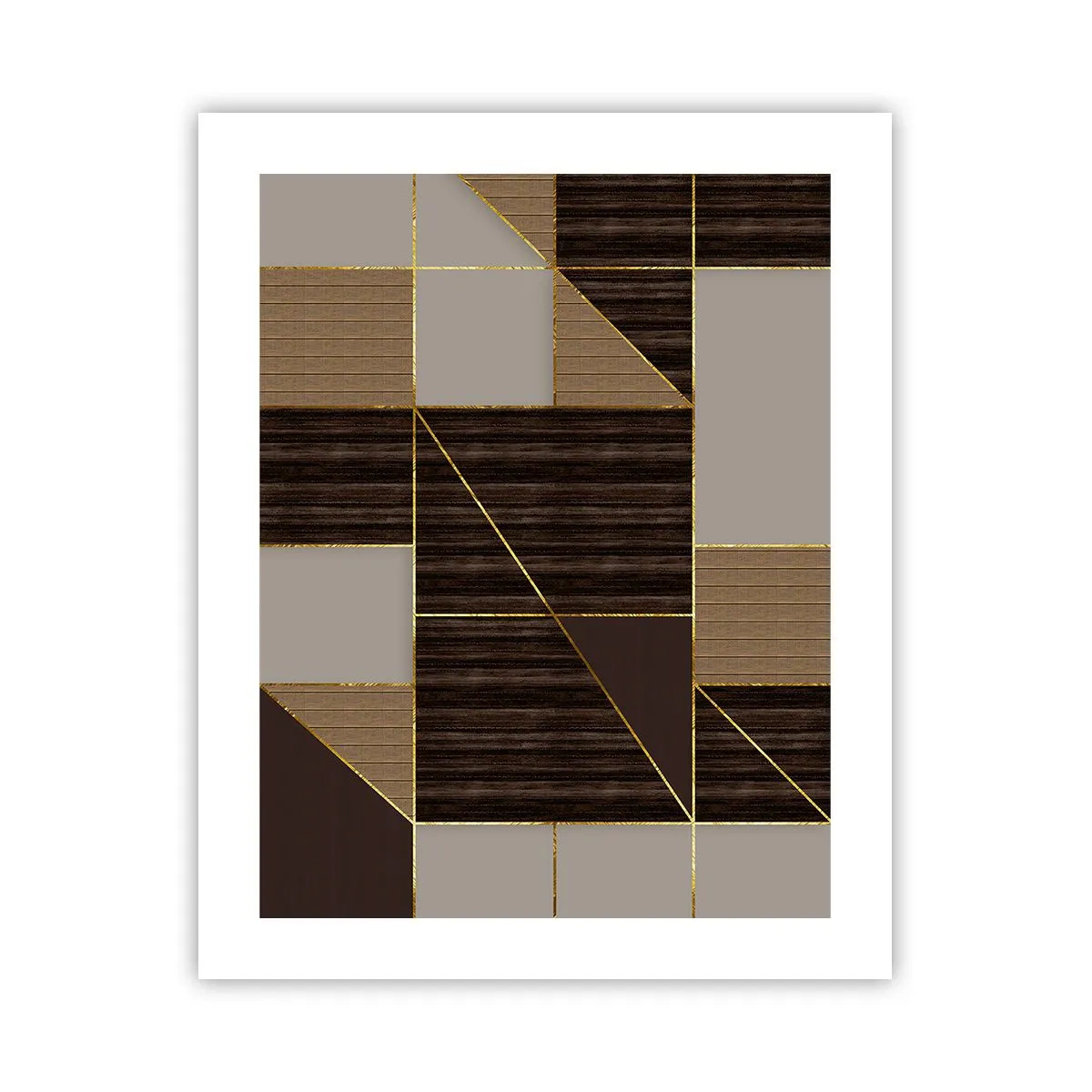 Poster - Een mozaïek van bruin en goud - 40x50 cm