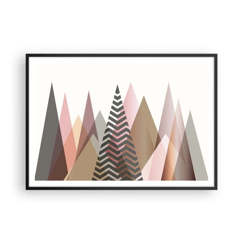 Poster in een zwarte lijst - Piramidaal uitzicht - 100x70 cm