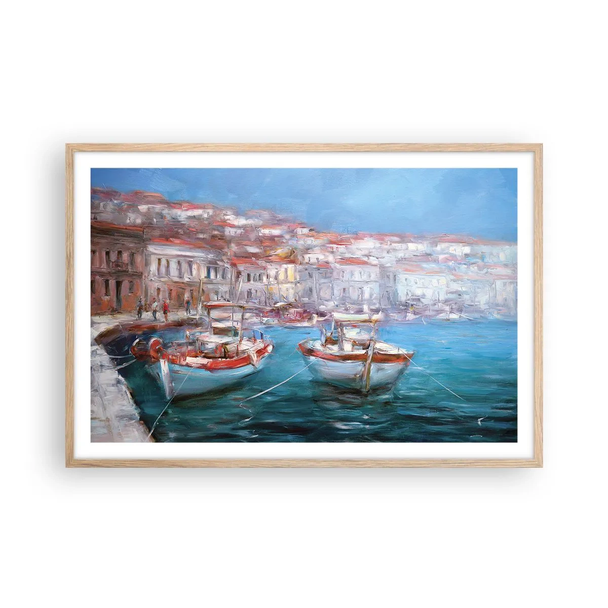 Een poster in een licht eiken lijst - Italiaanse baai - 91x61 cm
