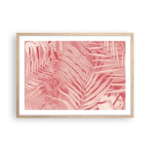 Een poster in een licht eiken lijst - Roze concept - 70x50 cm