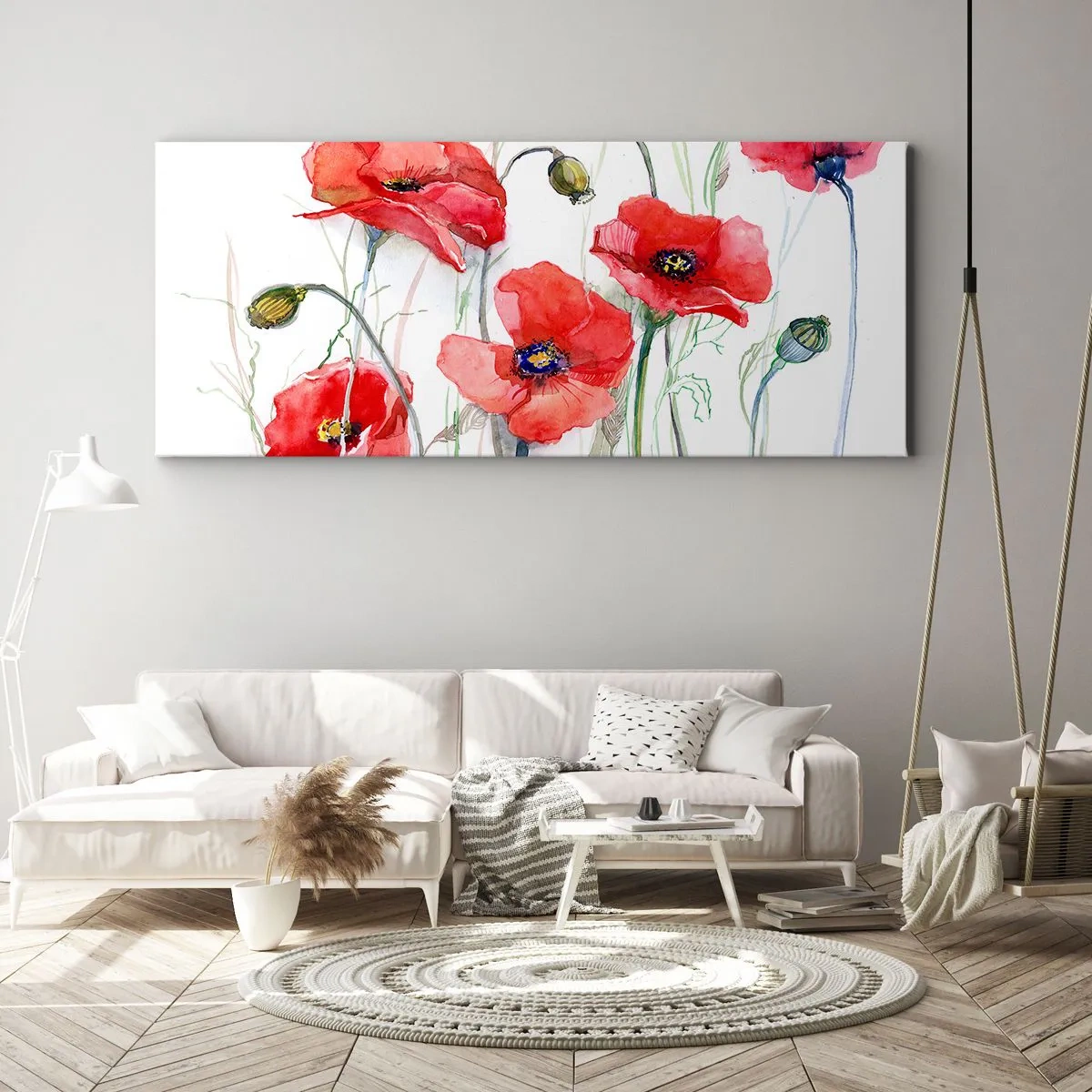 Schilderen op canvas - Poolse bloemen - 100x40 cm