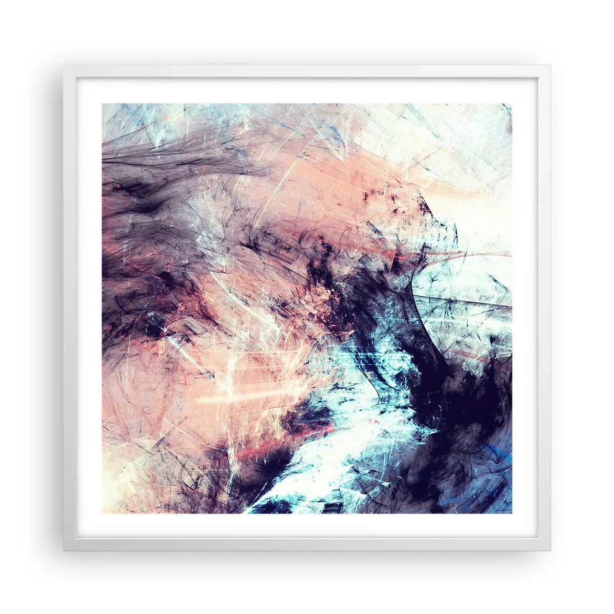 Poster in een witte lijst - Voel de wind - 60x60 cm