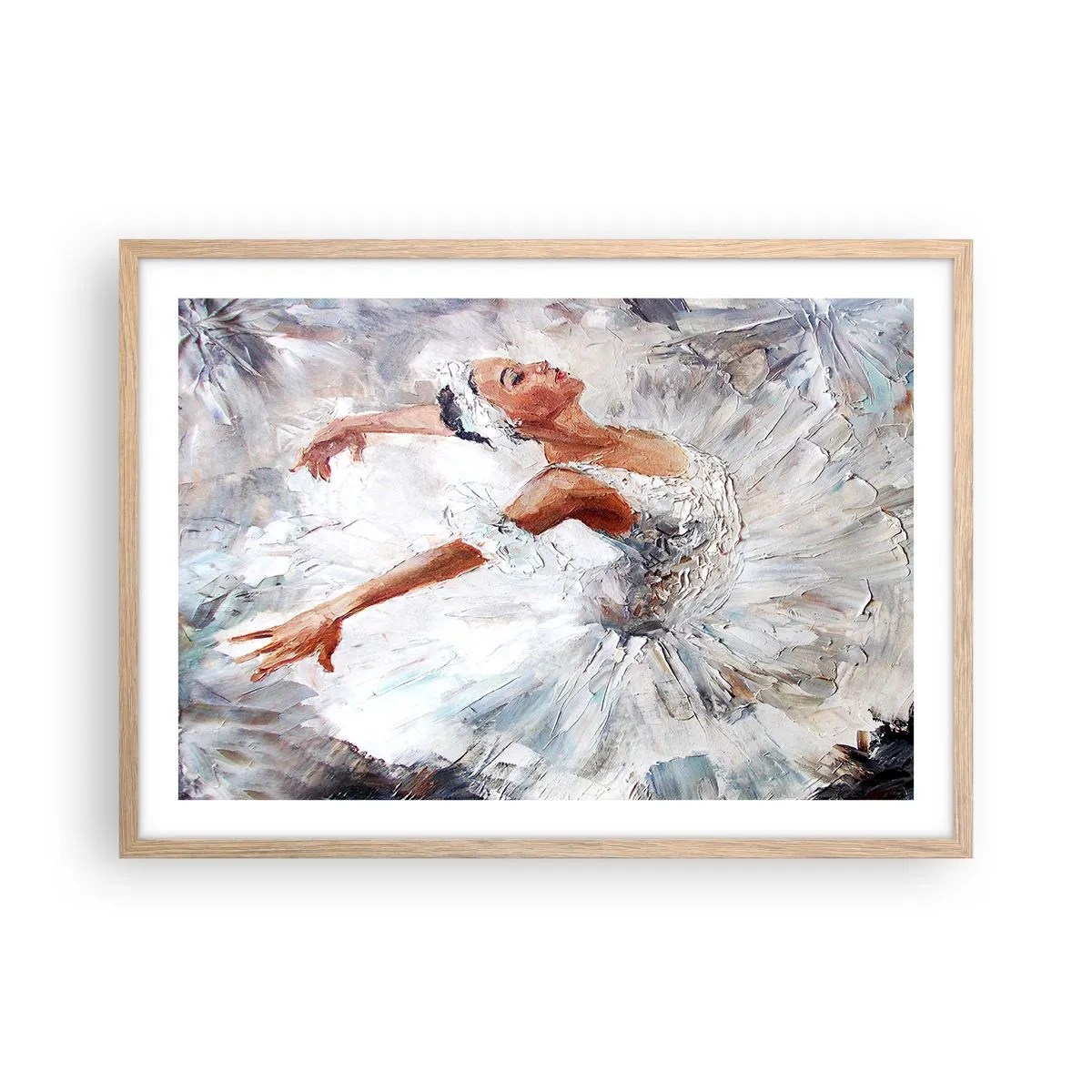 Een poster in een licht eiken lijst - Delicaat en licht als tule - 70x50 cm