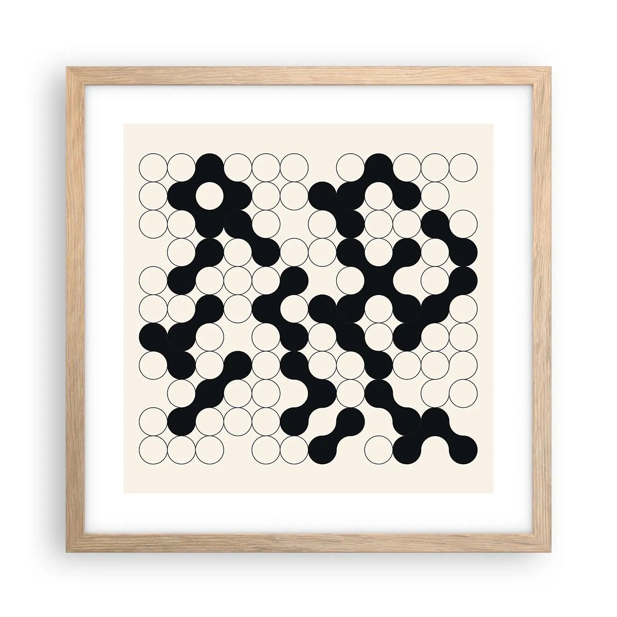 Een poster in een licht eiken lijst - Chinees spel – variatie - 40x40 cm