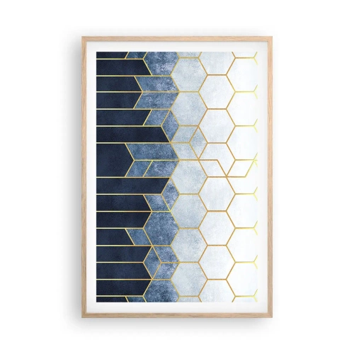 Een poster in een licht eiken lijst - Compositie in een gesyncopeerd ritme - 61x91 cm