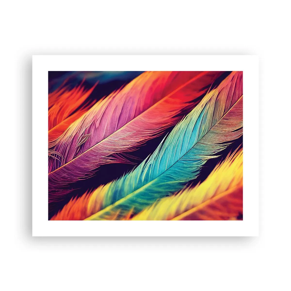 Poster - Gevederde regenboog - 50x40 cm