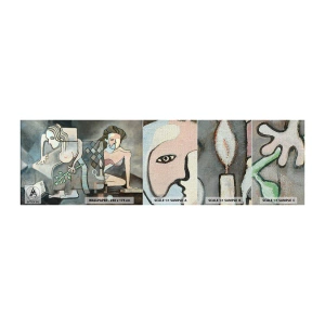 Fotobehang Monster Premium Canvas - Mozaïek van geest en materie - Abstractie, Kubisme, Mensen - 100x30 cm