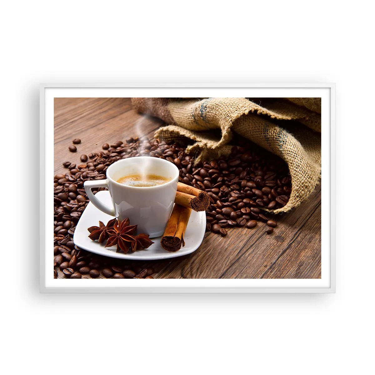 Poster in een witte lijst - Pittige smaak en aroma - 100x70 cm