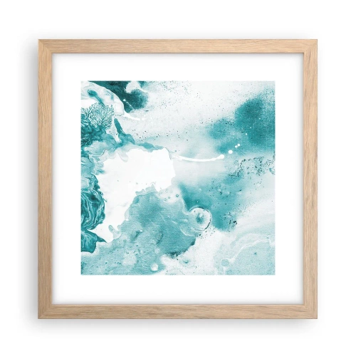 Een poster in een licht eiken lijst - Moerast van blauw - 30x30 cm