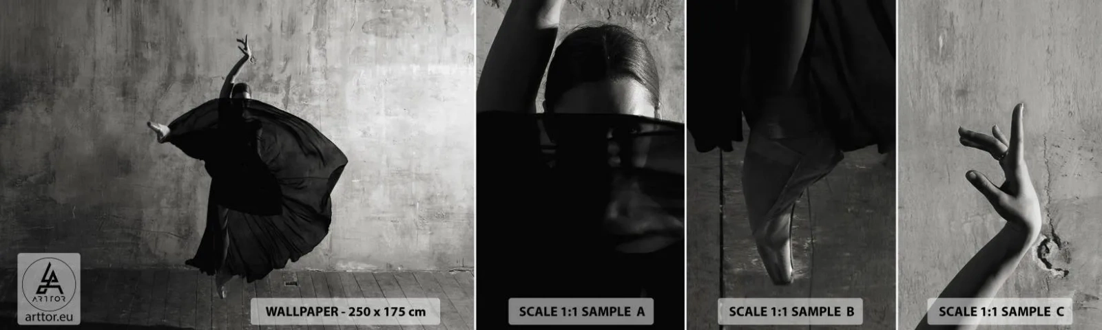 Fotobehang Monster Zelfklevend Deluxe Sticker - Gepassioneerde riem - Ballerina, Dans, Ballet - 100x30 cm