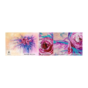 Fotobehang Monster Premium Canvas - Rozenfontein - Bloemen, Boeket bloemen, Roos - 100x30 cm