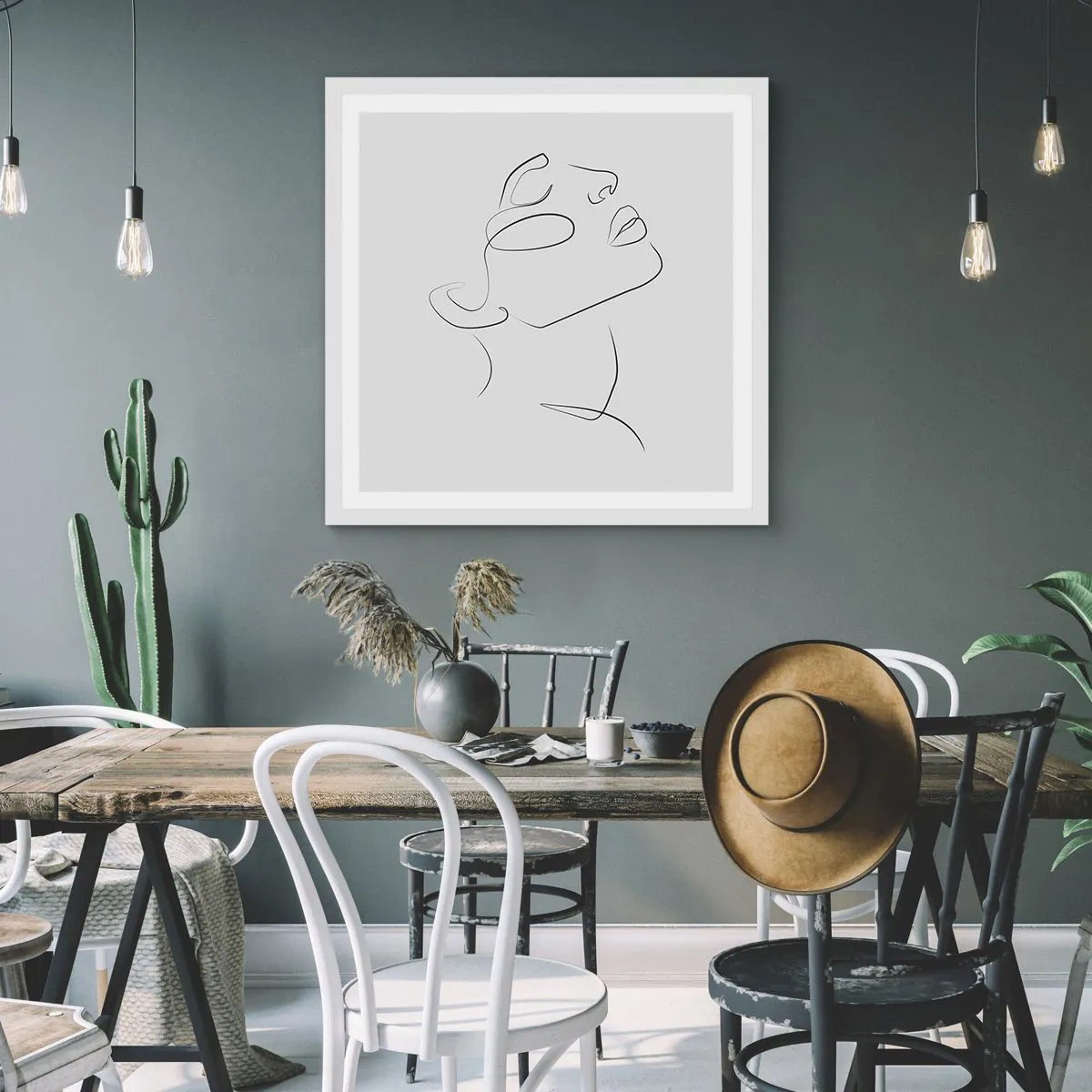 Poster in een witte lijst - De wendingen van dromen - 50x50 cm