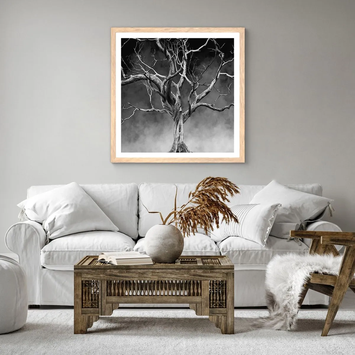 Een poster in een licht eiken lijst - Oorspronkelijk en heilig - 40x40 cm