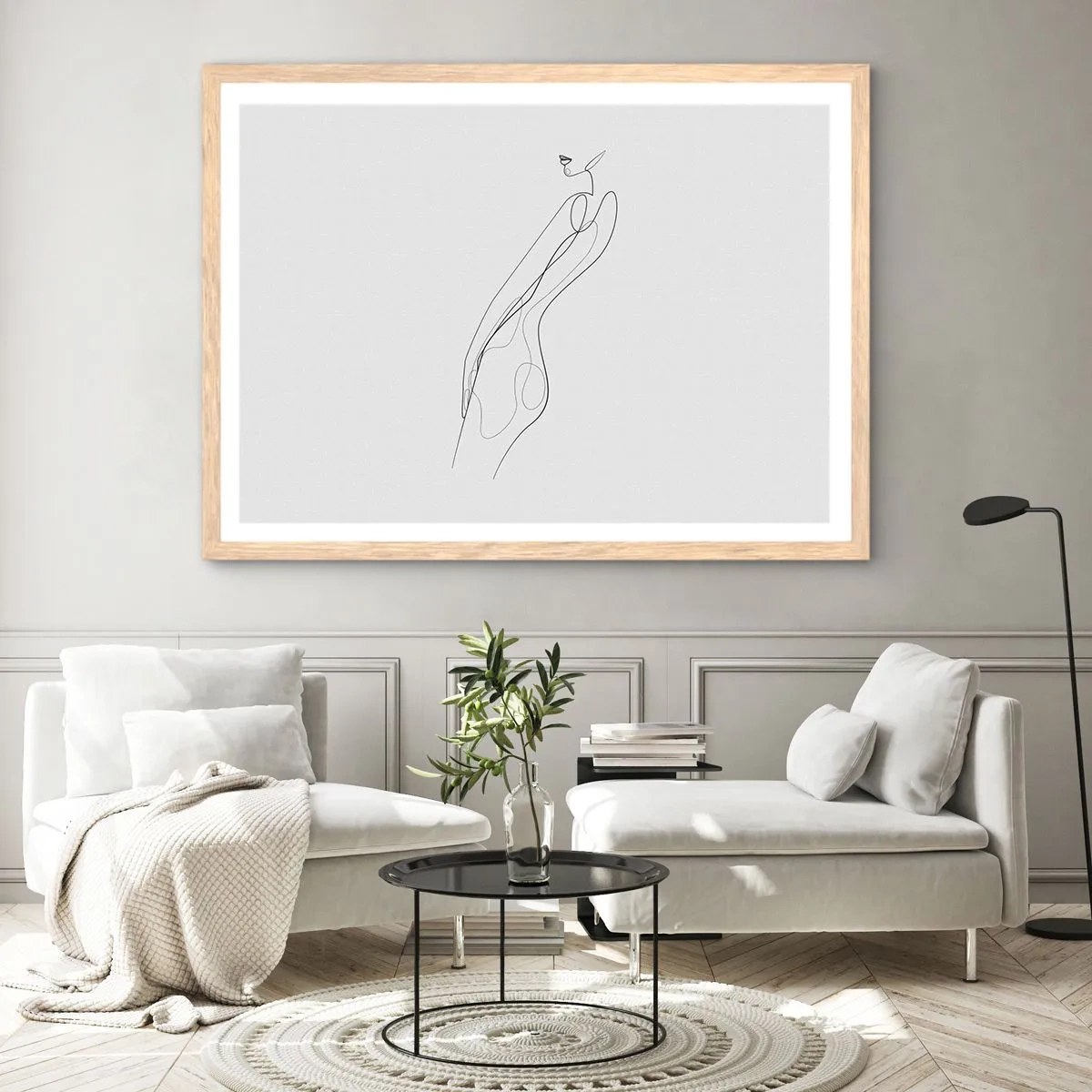 Een poster in een licht eiken lijst - Gewoon een belofte - 70x50 cm