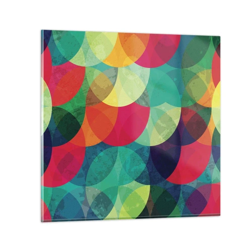Schilderen op glas - Beklimming naar de regenboog - 30x30 cm