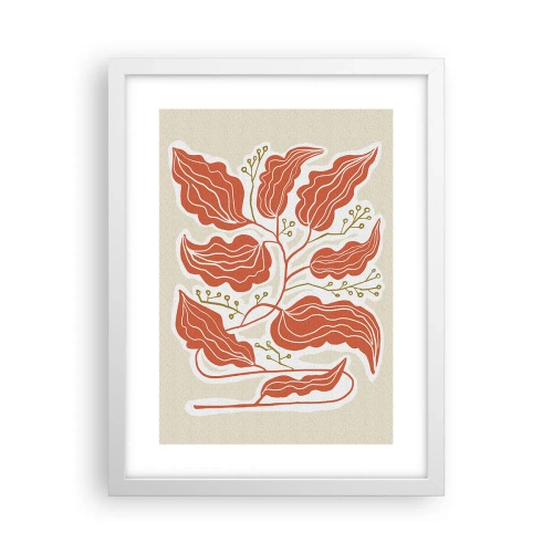 Poster in een witte lijst - Folk en koraal - 30x40 cm