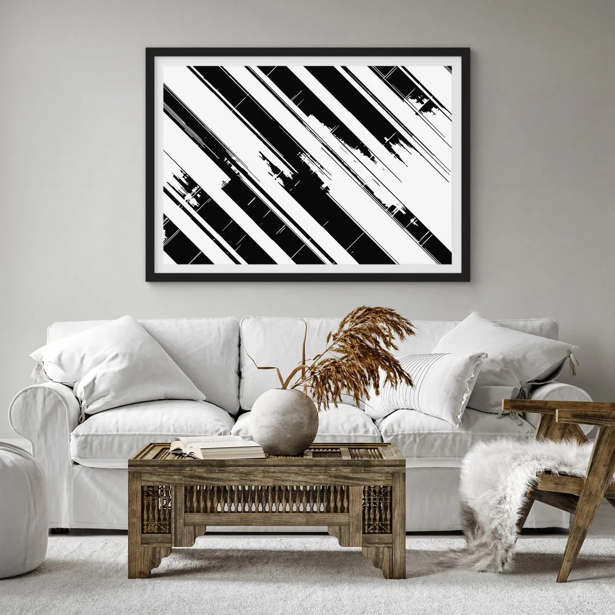 Poster in een zwarte lijst - Een intense en dynamische compositie - 70x50 cm