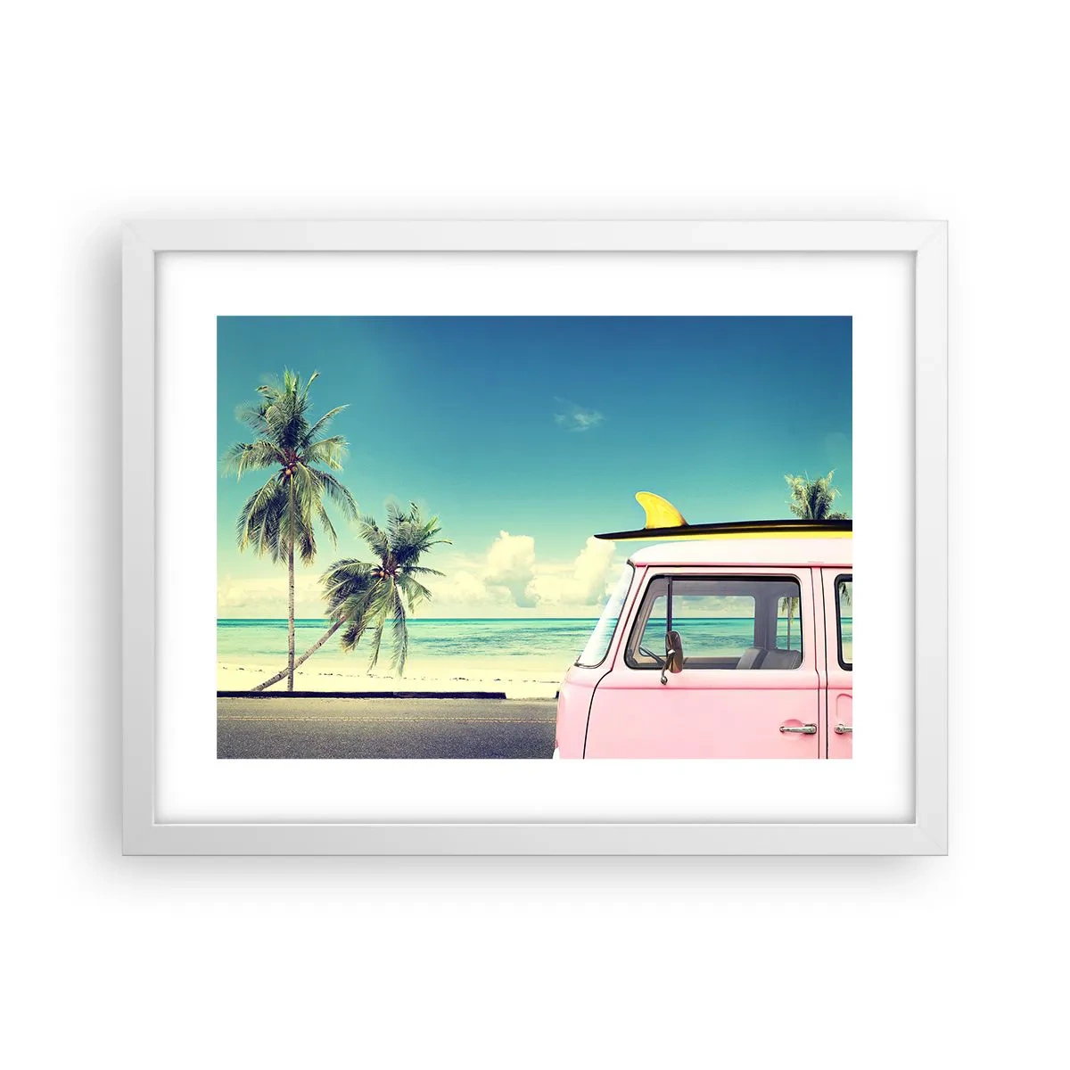 Poster in een witte lijst - Tijd om aan je vakantie te beginnen. - 40x30 cm