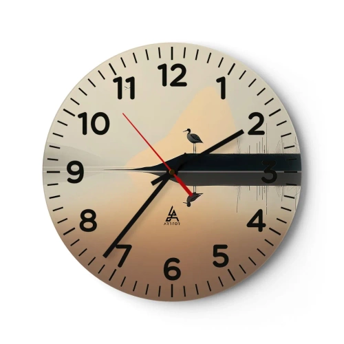 Wandklok - Klok - Heer op het meer - 30x30 cm