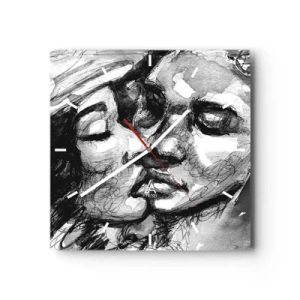 Wandklok - Klok - Een teder moment - 30x30 cm