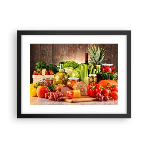 Poster in een zwarte lijst - Gerookt, gebakken en gemarineerd - 40x30 cm