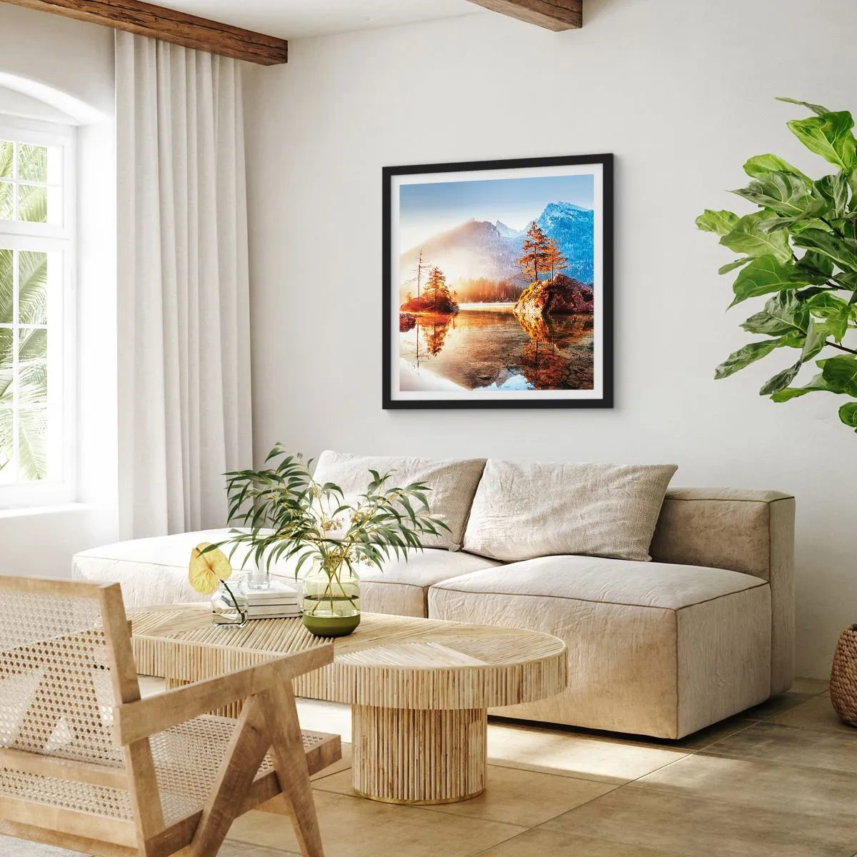 Poster in een zwarte lijst - De natuur in een nieuw licht - 40x40 cm