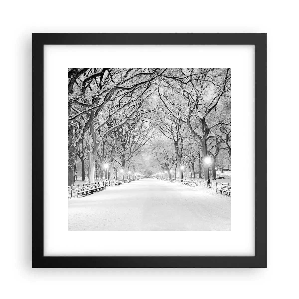 Poster in een zwarte lijst - Vier seizoenen - winter - 30x30 cm