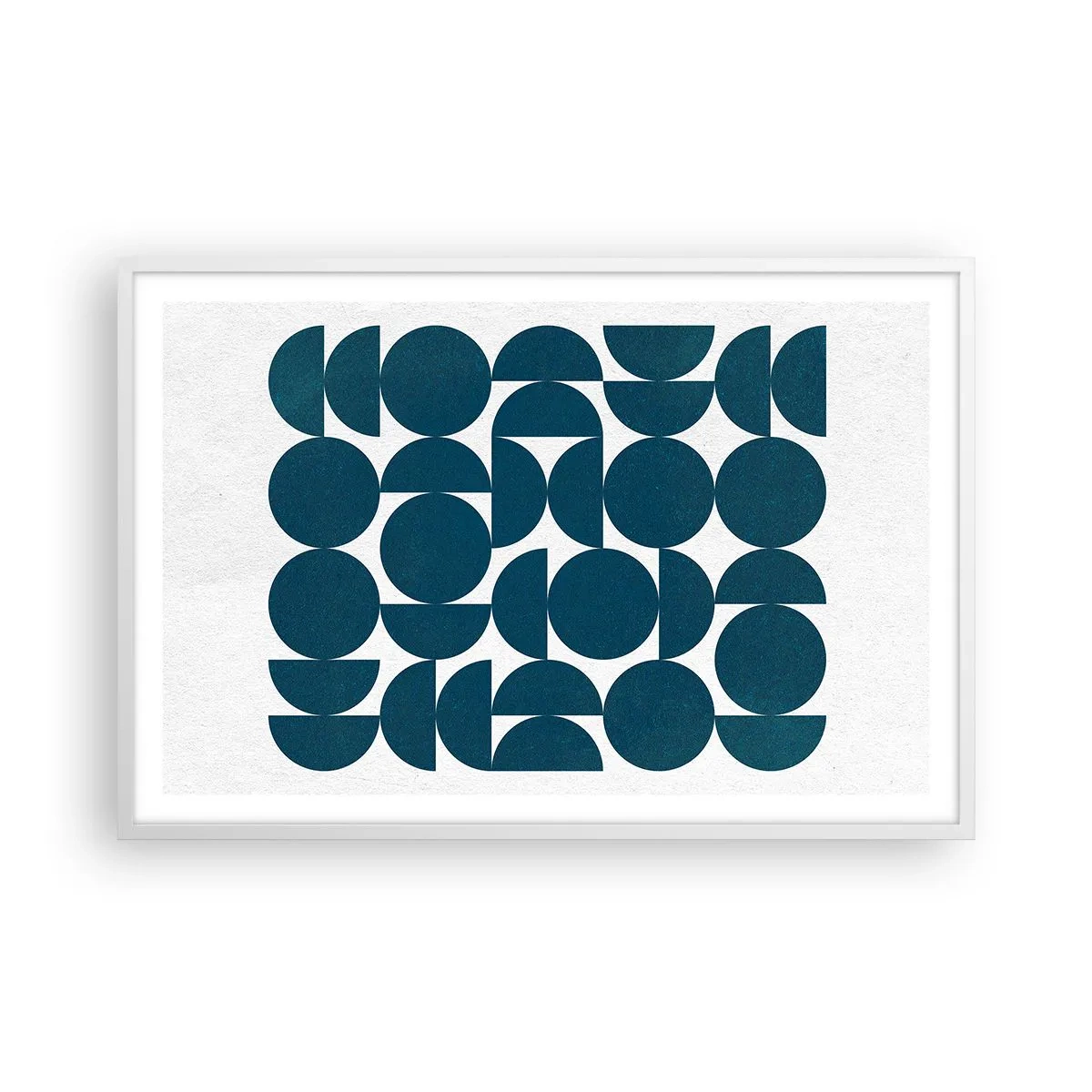 Poster in een witte lijst - Cirkels en halfcirkels - 91x61 cm