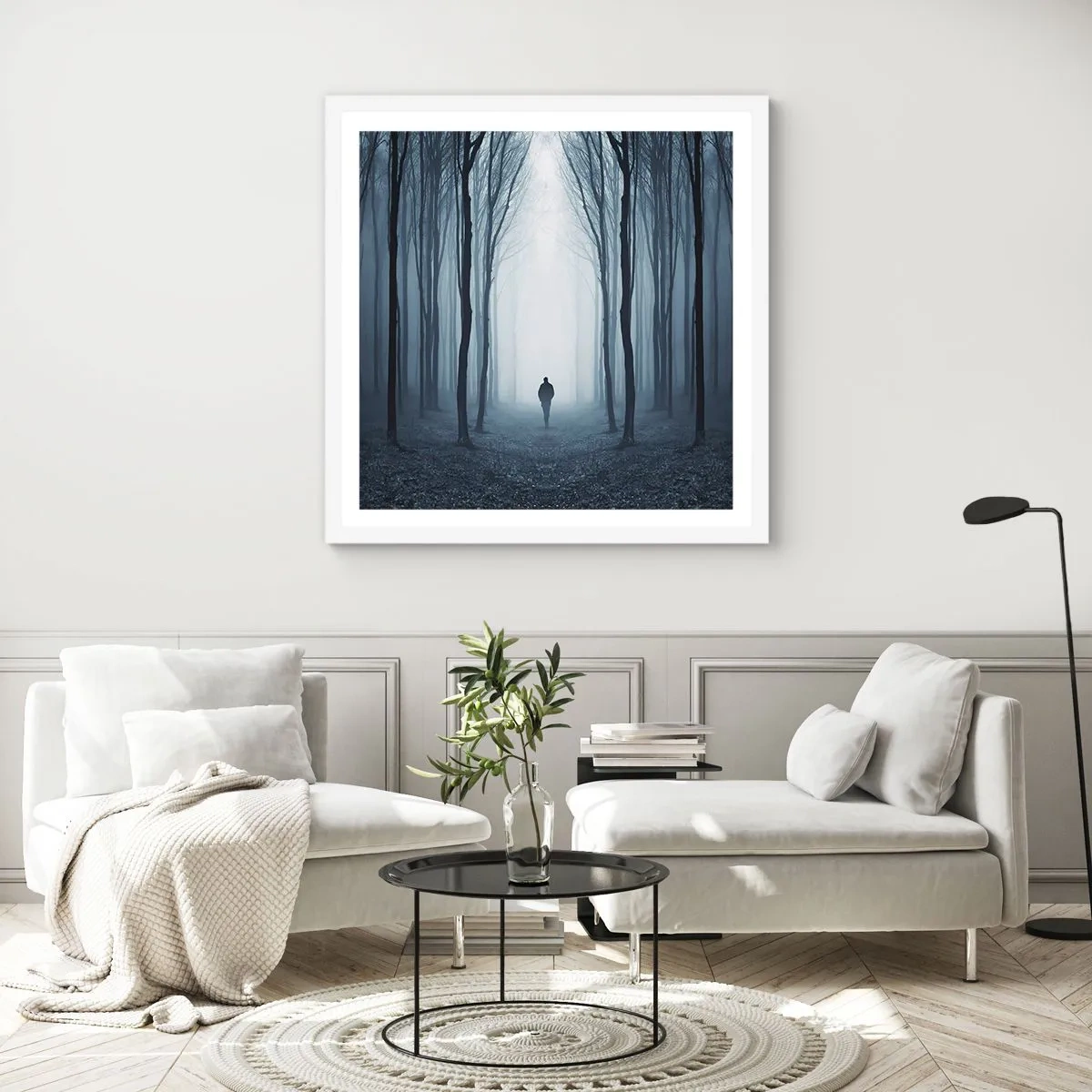 Poster in een witte lijst - En alles is eenvoudig en duidelijk - 50x50 cm