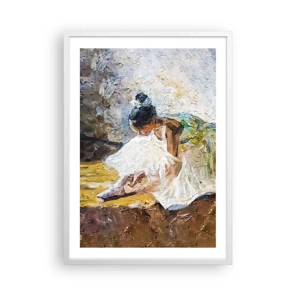 Poster in een witte lijst - Naar een schilderij van Degas - 50x70 cm