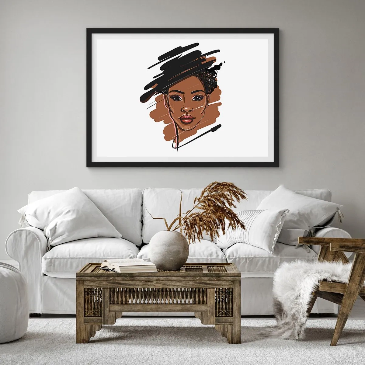 Poster in een zwarte lijst - Zoet als chocolade - 100x70 cm