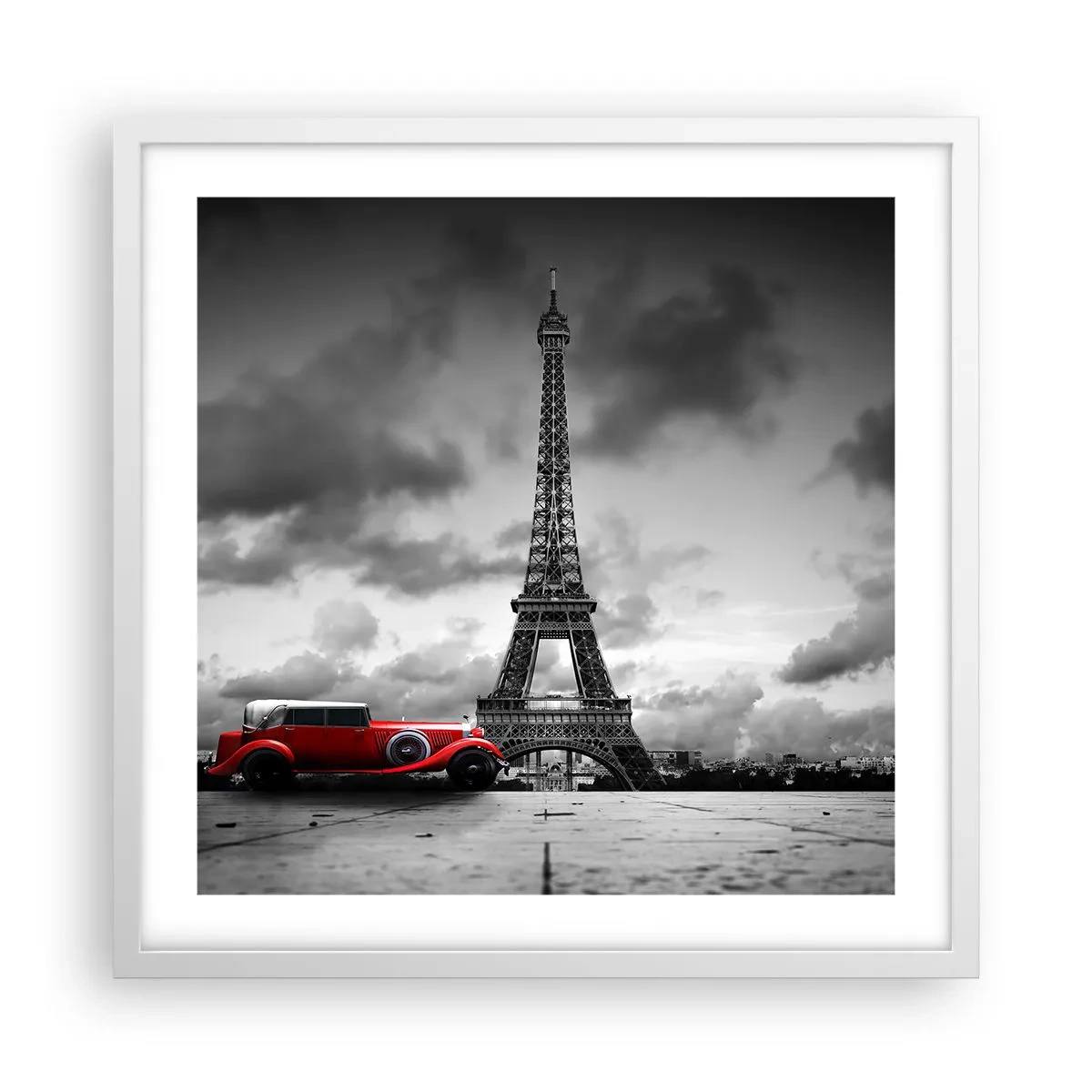 Poster in een witte lijst - Nog niet zo lang geleden in Parijs - 50x50 cm