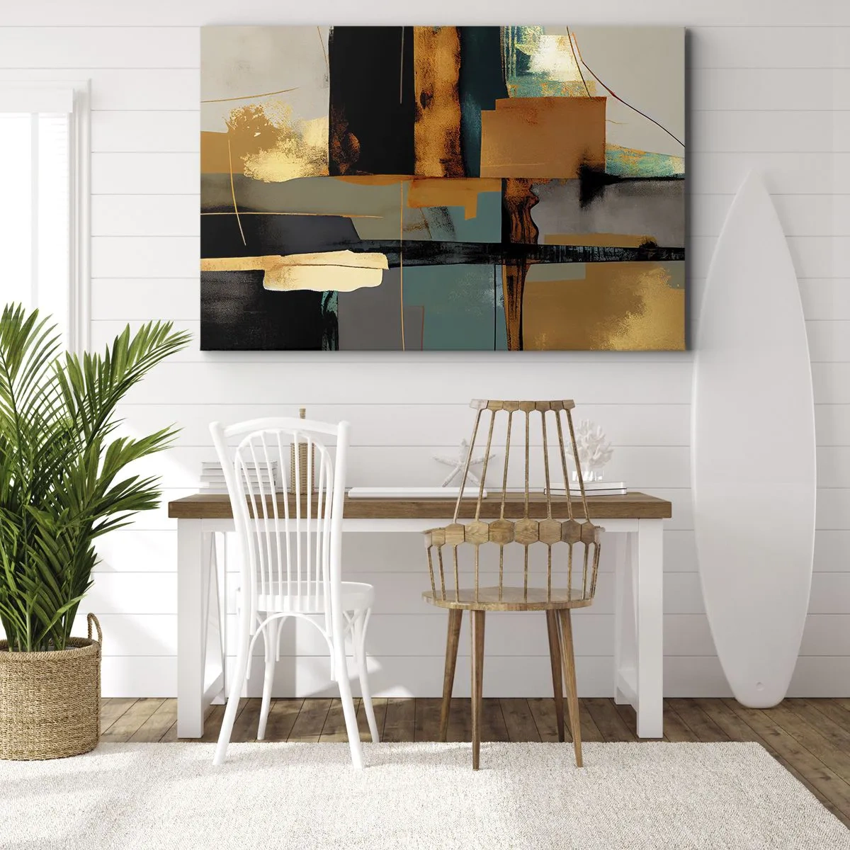 Schilderen op canvas - Abstractie – licht en schaduw - 120x80 cm