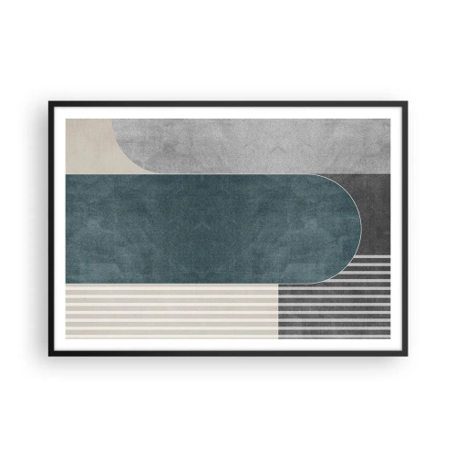 Poster in een zwarte lijst - Compositie op niveau - 100x70 cm