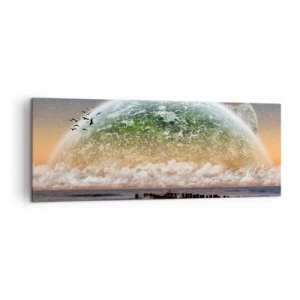 Schilderen op canvas - En de wereld kwam uit het water - 140x50 cm