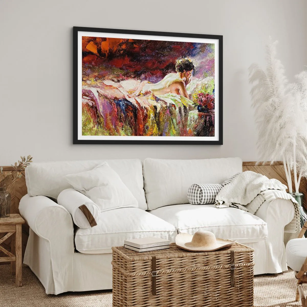 Poster in een zwarte lijst - Venus in gedachten - 40x30 cm