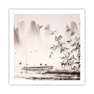 Poster - De stilte van de rijstvelden - 60x60 cm