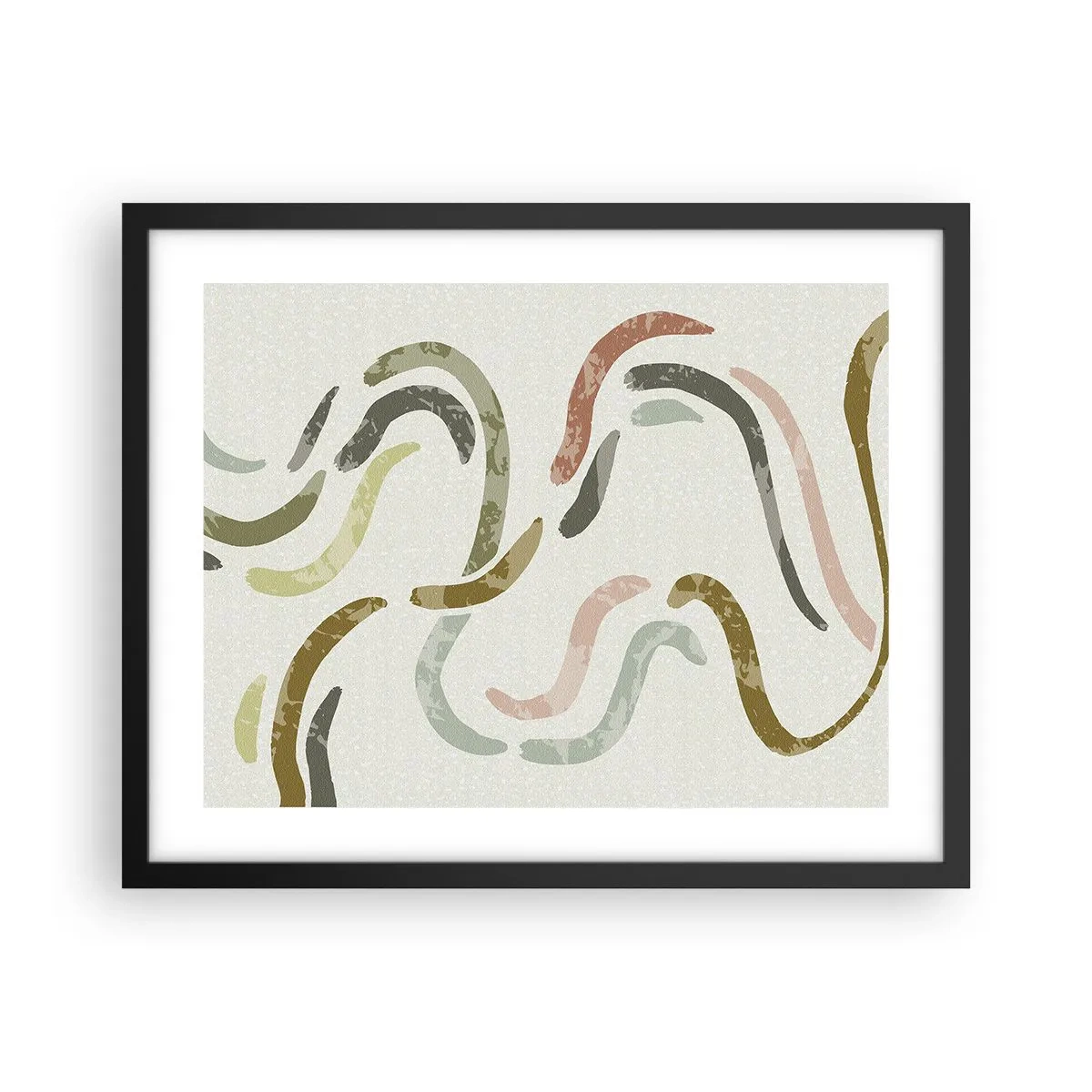 Poster in een zwarte lijst - Een vrolijke dans van abstractie - 50x40 cm