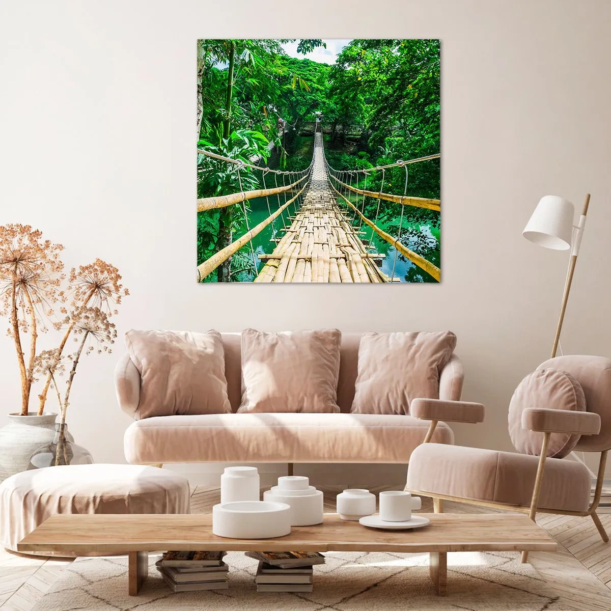 Schilderen op canvas - Apenbrug over de green - 70x70 cm