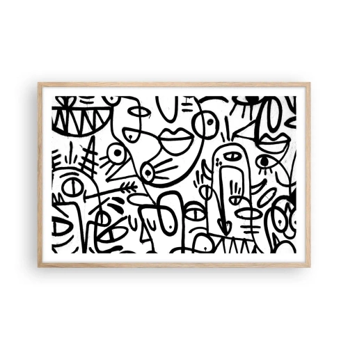 Een poster in een licht eiken lijst - Gezichten en luchtspiegelingen - 91x61 cm