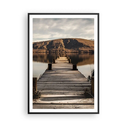 Poster in een zwarte lijst - Landschap in stilte - 70x100 cm