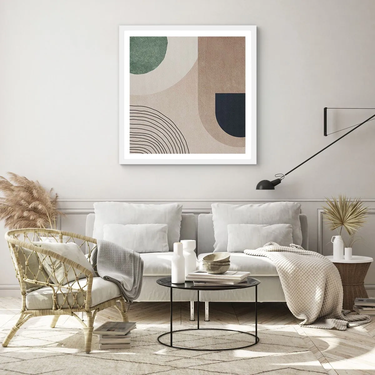 Poster in een witte lijst - De zachtheid van het ovaal - 40x40 cm